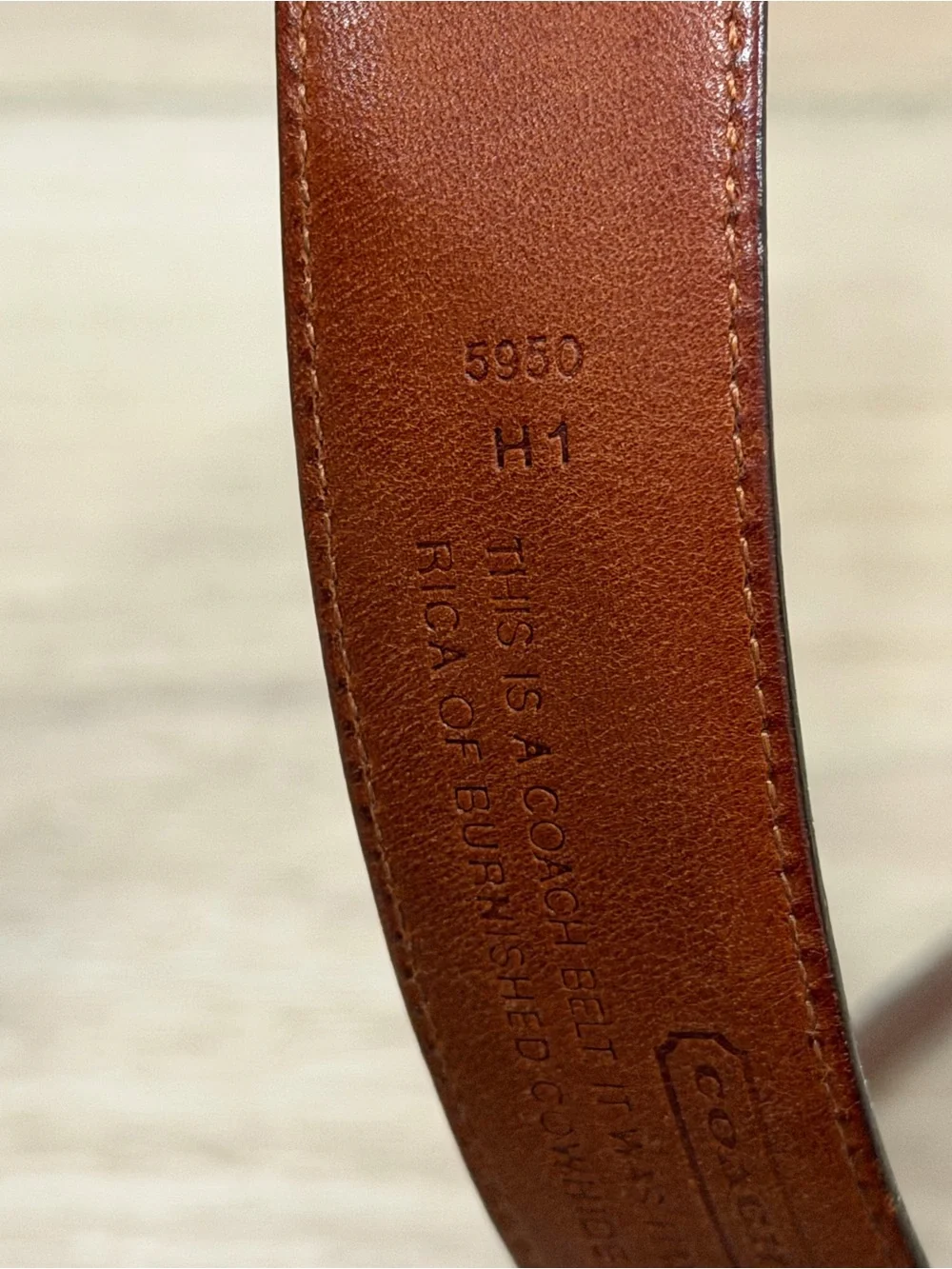 Coach Black Leather Belt #5950 Size 40